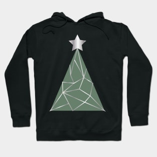 Low poly silver Xmas tree Hoodie